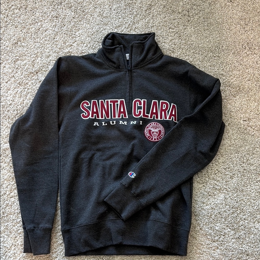 Champion Black Zip Up Santa Clara Alumni Men's Sweater